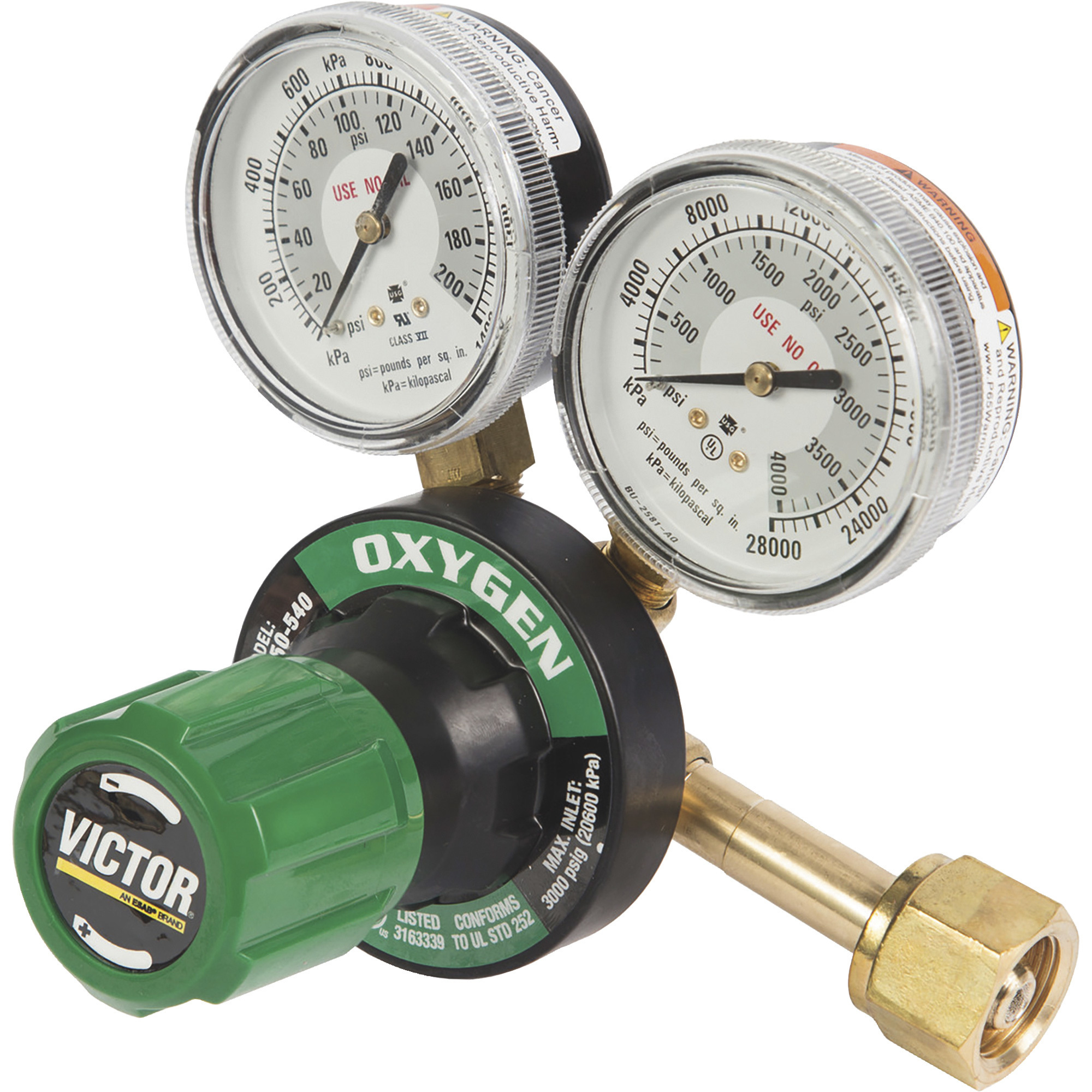 Victor G-Series G350 Single-Stage Oxygen Regulator, Heavy-Duty, Model# 0781-9433
